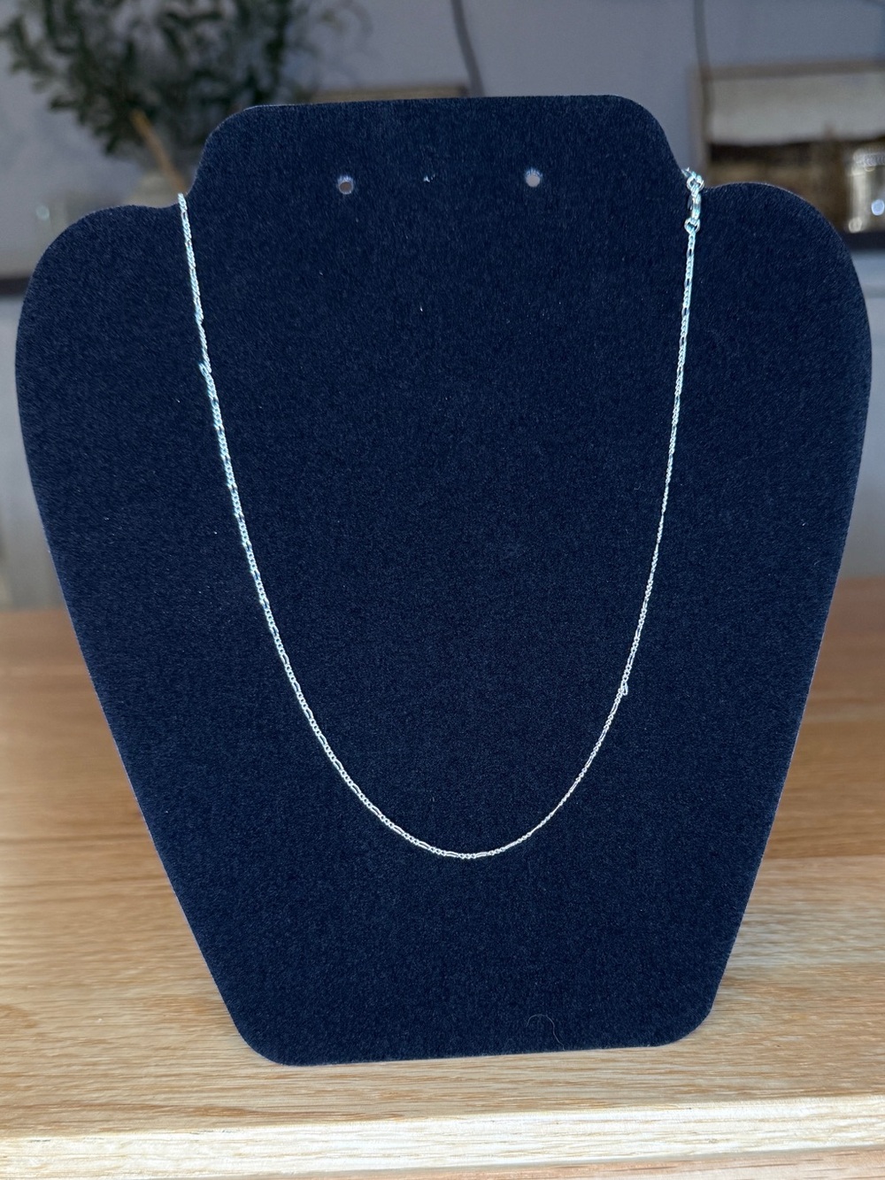 NEW 18K Brazilian White Gold Filled Figaro Chain 18”
